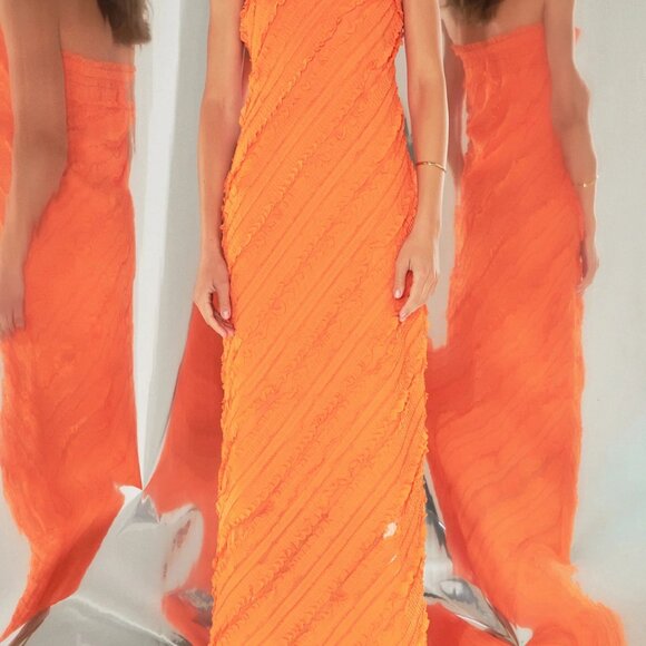 Endless Rose Ruffle Strapless Maxi Dress - Picture 1 of 9